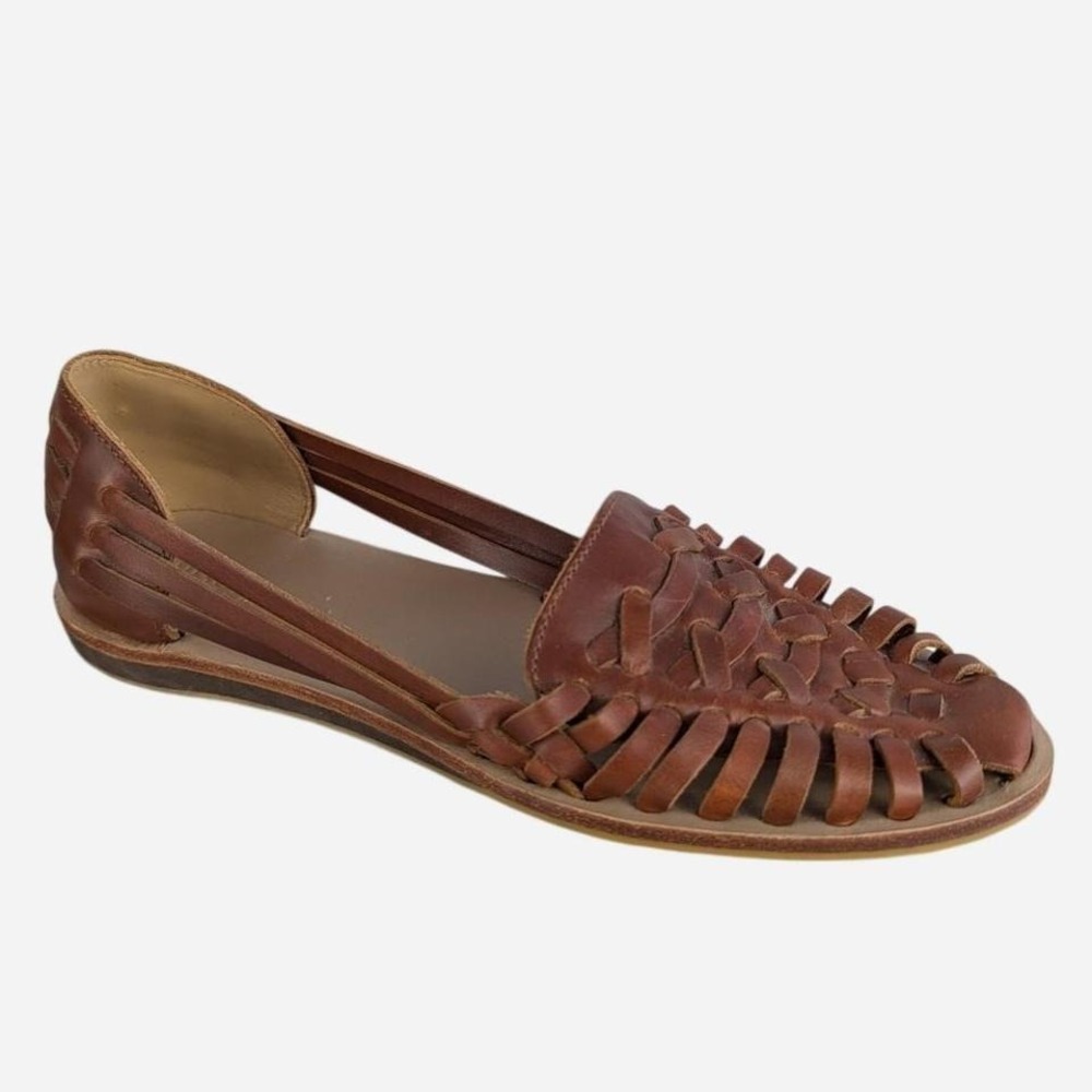 Nisolo Huarache Sandal 2.0 Brandy Handwoven Leather Memory Foam Size 7.5 - Picture 6 of 10